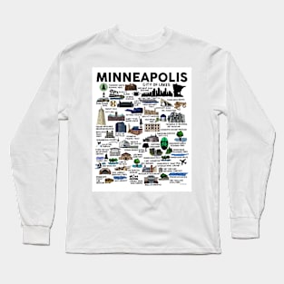 Minneapolis Map Long Sleeve T-Shirt